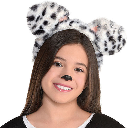 Nav Item for Black & White Furry Dog Ears Headband Image #2
