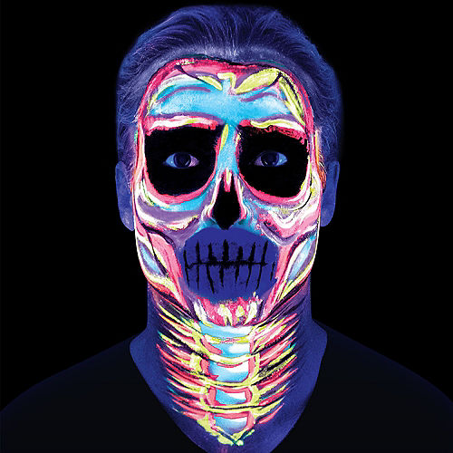Nav Item for Black Light Neon Skull Makeup Set, 7pc Image #2