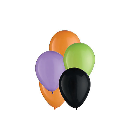 Halloween 4-Color Mix Mini Latex Balloons, 5in, 25ct - Black, Green, Orange & Purple Image #1