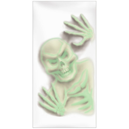 Nav Item for Glow-in-the-Dark Creeping Skeleton Wall Grabber Vinyl Cling, 12.25in x 23.75in Image #1