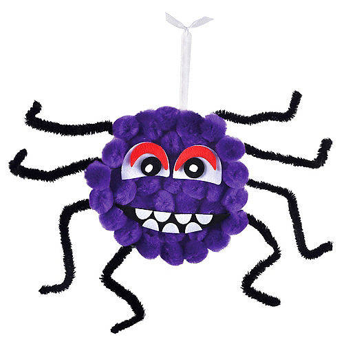 Purple Pom-Pom Halloween Spider Fabric & Foam Craft Kit, 6in, 67pc Image #1
