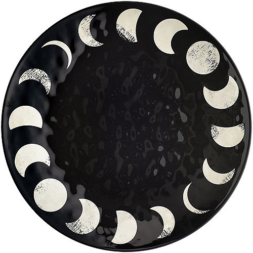 Classic Black & White Moon Phases Textured Melamine Platter, 14in Image #1