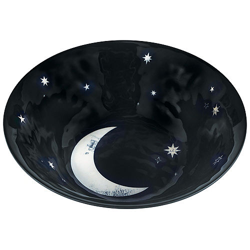 Classic Black & White Moon Textured Melamine Serving Bowl, 80oz Image #1