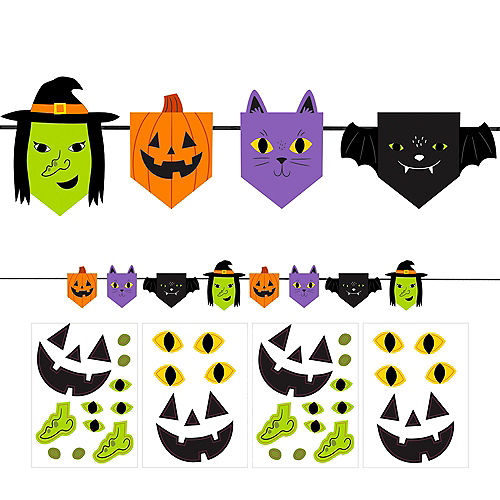 Nav Item for Family Friendly Create Your Own Halloween Paper Pennant Banner Kit, 15ft, 27pc Image #1