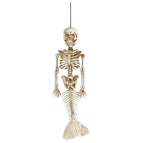 Mermaid Skeleton Plastic Hanging Decoration, 5in x 15.5in Image #1