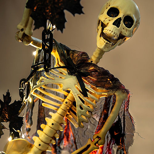 Nav Item for Light-Up Gothic Climbing Skeleton Plastic & Fabric Hanging Decoration, 1.3ft x 5.4ft Image #3