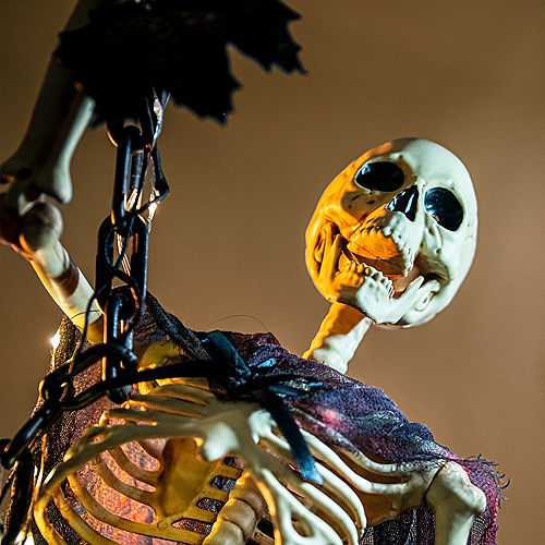 Nav Item for Light-Up Gothic Climbing Skeleton Plastic & Fabric Hanging Decoration, 1.3ft x 5.4ft Image #4