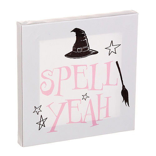 Witch Spell Yeah Halloween Wood & Canvas Sign, 5in x 5in Image #1