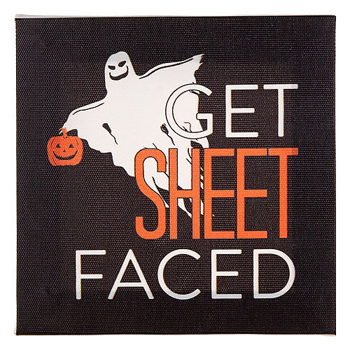 Nav Item for Ghost Get Sheet Faced Halloween Wood & Canvas Sign, 5in x 5in Image #1