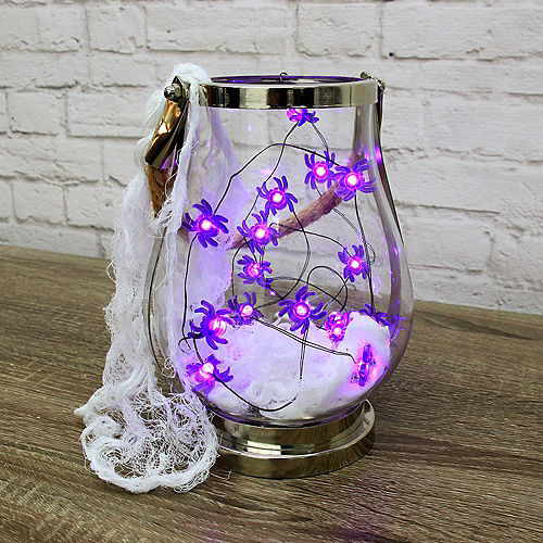 Purple Spider Halloween LED Plastic String Lights, 20 Bulbs, 6.3ft Image #4