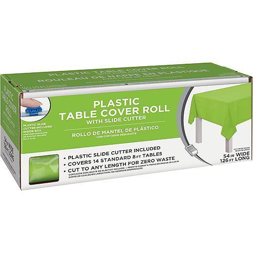 Nav Item for Kiwi Green Plastic Table Cover Roll with Slide Cutter, 54in x 126ft Image #1