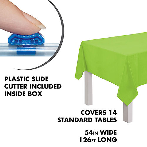 Kiwi Green Plastic Table Cover Roll with Slide Cutter, 54in x 126ft Image #2