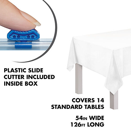 Nav Item for White Plastic Table Cover Roll with Slide Cutter, 54in x 126ft Image #2
