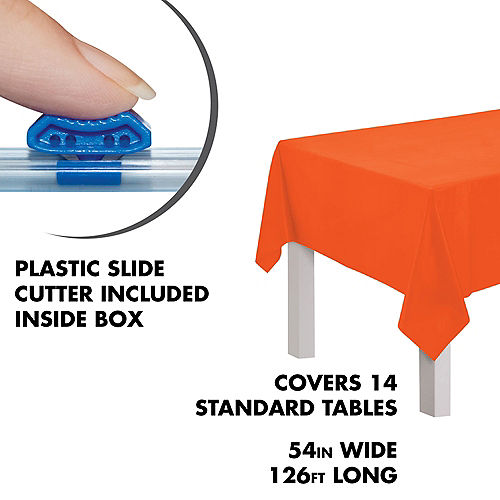 Nav Item for Orange Plastic Table Cover Roll with Slide Cutter, 54in x 126ft Image #2