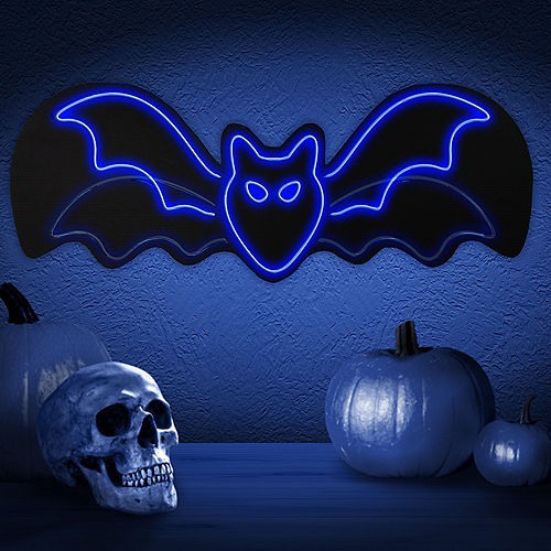 Animated Bat Neon Light Plastic Sign, 24in x 8.7in Image #1