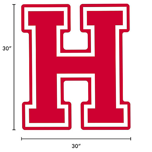 Red Collegiate Letter (H) Corrugated Plastic Yard Sign, 30in Image #2