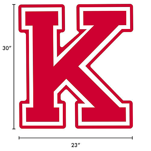 Red Collegiate Letter (K) Corrugated Plastic Yard Sign, 30in Image #2