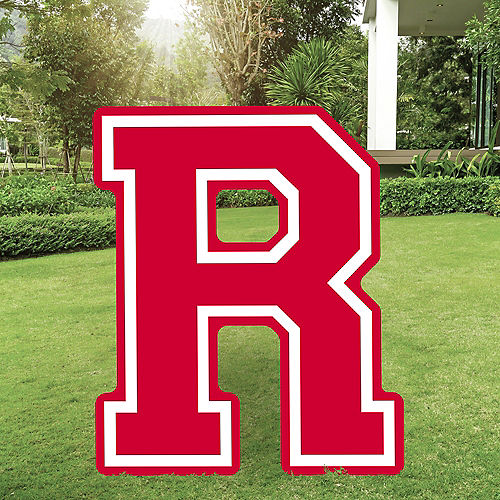 Red Collegiate Letter (R) Corrugated Plastic Yard Sign, 30in Image #1