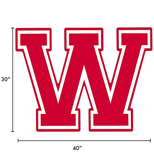Nav Item for Red Collegiate Letter (W) Corrugated Plastic Yard Sign, 30in Image #2