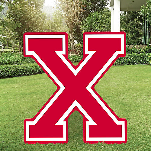 Red Collegiate Letter (X) Corrugated Plastic Yard Sign, 30in Image #1