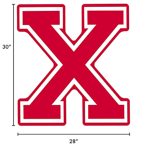 Red Collegiate Letter (X) Corrugated Plastic Yard Sign, 30in Image #2