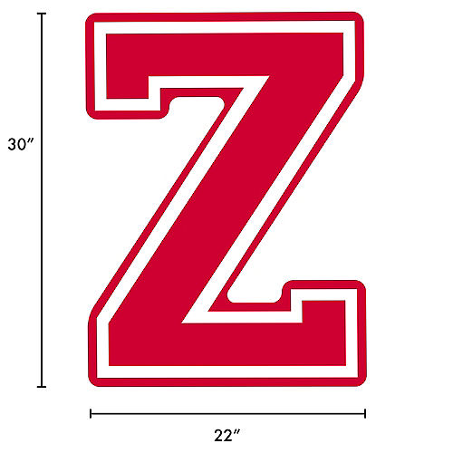 Nav Item for Red Collegiate Letter (Z) Corrugated Plastic Yard Sign, 30in Image #2