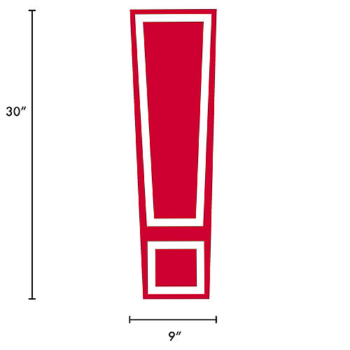 Red Collegiate Exclamation Point Corrugated Plastic Yard Sign, 30in Image #2