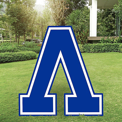 Royal Blue Collegiate Greek Letter Phi Plastic Yard Sign, 30in | Party City
