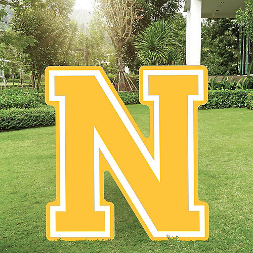 Yellow Collegiate Letter (N) Corrugated Plastic Yard Sign, 30in Image #1