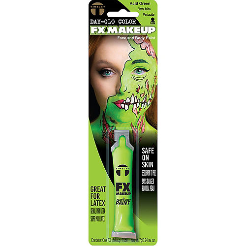Acid Green Day-Glo Color FX Makeup Face & Body Paint, 0.17oz - Tinsley Transfers Image #1