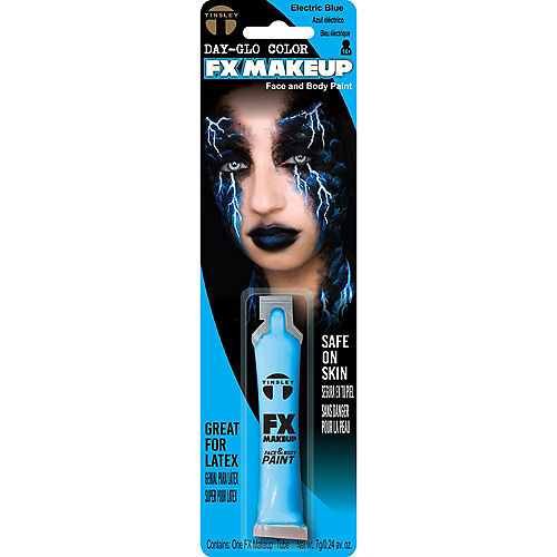 Nav Item for Electric Blue Day-Glo Color FX Makeup Face & Body Paint, 0.17oz - Tinsley Transfers Image #1