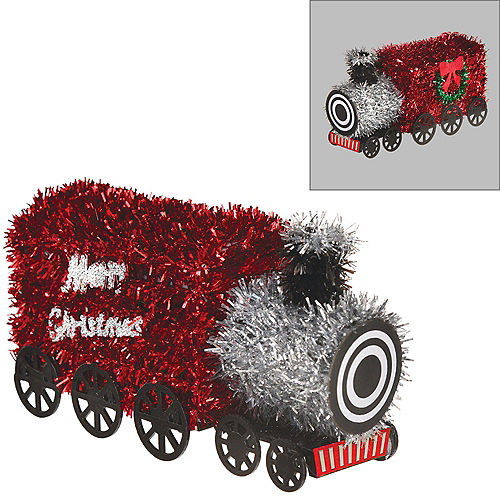 Christmas Train 3D Tinsel Decoration, 6in x 2.75in Image #1