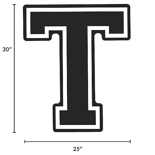Nav Item for Black Collegiate Letter (T) Corrugated Plastic Yard Sign, 30in Image #2