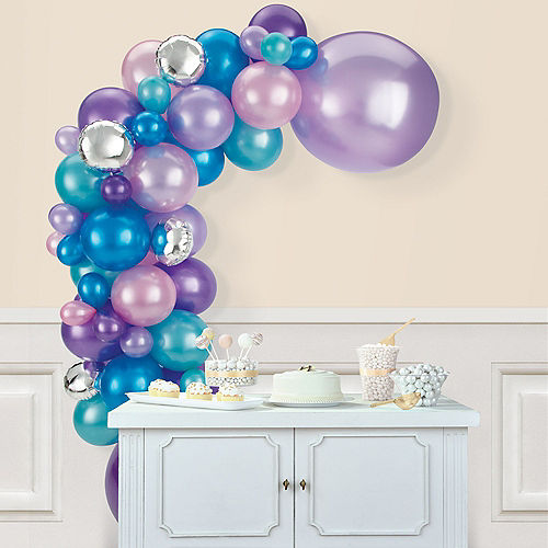 Air-Filled Cosmic Balloon Garland Kit - Blues, Pink & Purples Image #1