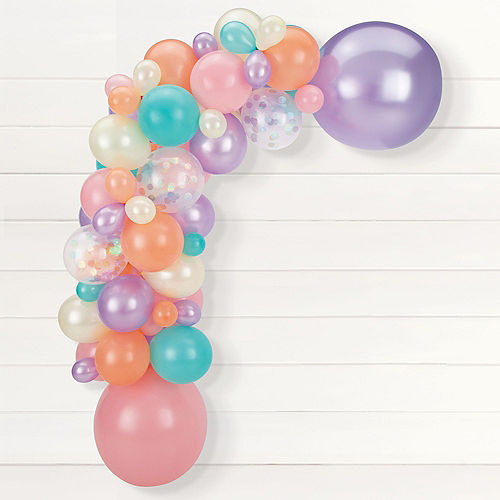 Air-Filled Sorbet Balloon Garland Kit - Orange, Pink, Purple, Turquoise & Yellow Image #2