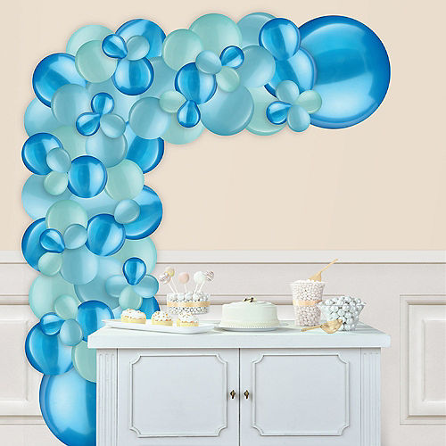 Air-Filled Aqua Balloon Garland Kit Image #1