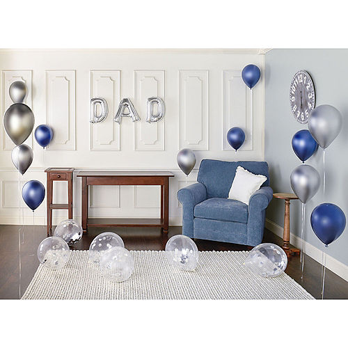 DIY Silver & Blue Father's Day Balloon Room Decorating Kit, 21pc Image #1