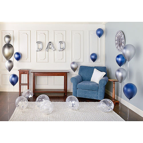 DIY Silver & Blue Father's Day Balloon Room Decorating Kit, 21pc Image #3
