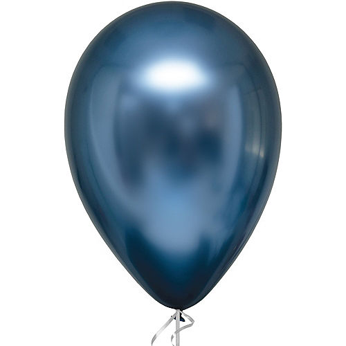 Nav Item for Azure Blue Metallic Chrome Satin Luxe Latex Balloon, 12in, 1ct Image #1