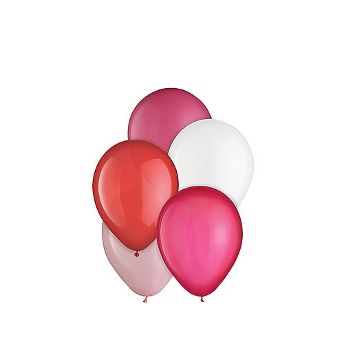 Nav Item for Valentine's Day 5-Color Mix Mini Latex Balloons, 5in, 25ct - Pinks, Reds & White Image #1