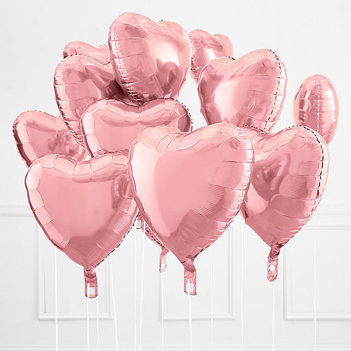 Nav Item for Pastel Pink Heart Foil Balloon, 17in Image #1