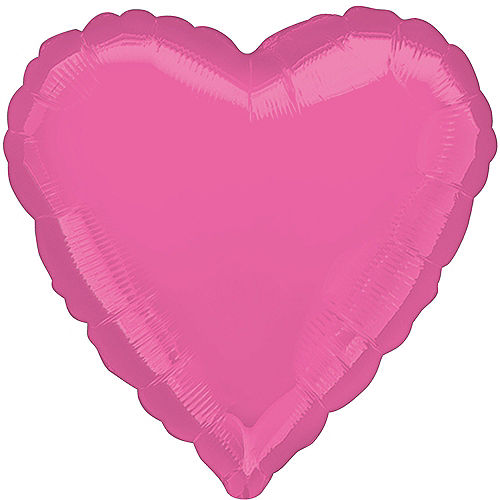 Nav Item for Bubble Gum Pink Heart Foil Balloon, 17in Image #2