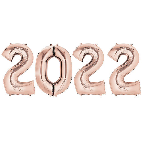 Nav Item for Rose Gold 2022 Balloon Year, 34in Numbers Image #1