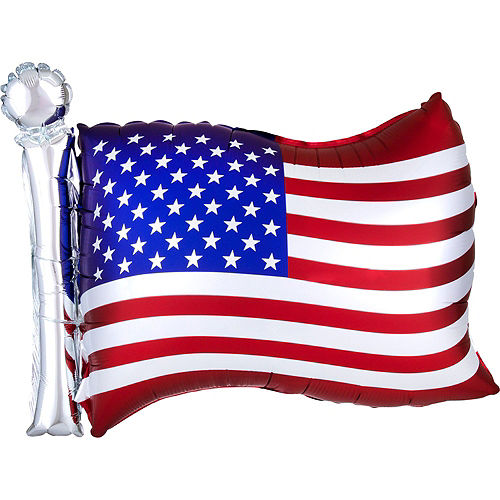 Nav Item for Patriotic Flag & Stars Foil Balloon Bouquet, 9pc Image #2