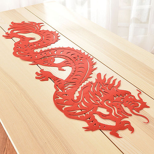 Nav Item for Red Dragon Die-Cut Felt Table Runner, 14.8in x 51in Image #1