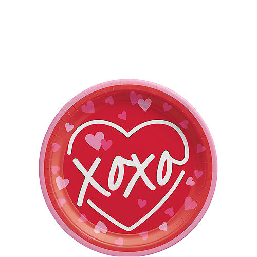 Nav Item for XOXO Paper Dessert Plates, 7in, 8ct - Cross My Heart Image #1
