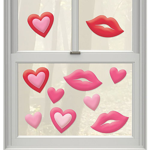 Hearts & Lips Gel Cling Decals, 10pc Image #1