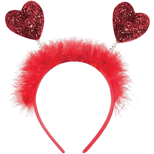 Nav Item for Red Glitter Heart Valentine's Day Head Bopper Image #1