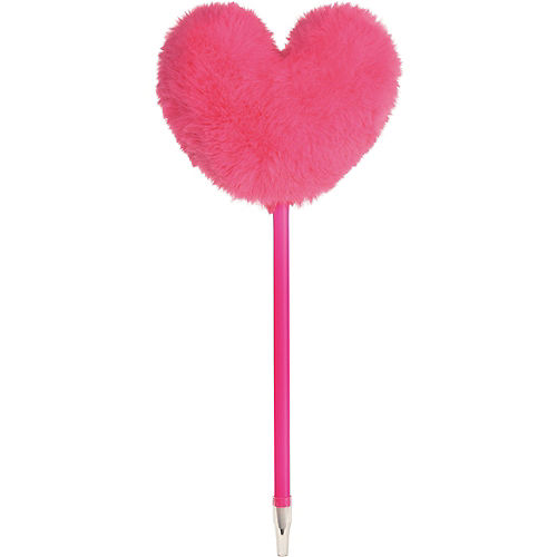 Pink Fluffy Heart Pen Image #1