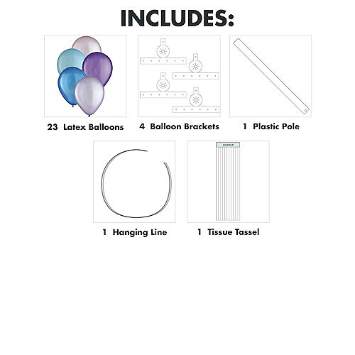 Air-Filled Cosmic Pearl Latex Balloon Chandelier Kit, 15in x 21in Image #2